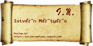 István Mátyás névjegykártya